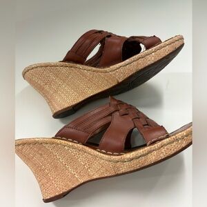 Dex Boho Tan and Brown Wedge Sandals